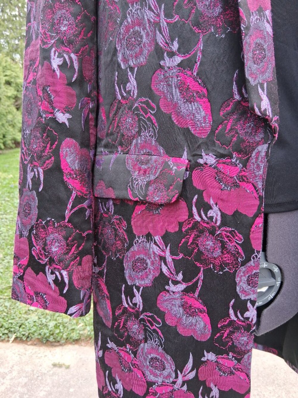 House of Harlow Revolve 1960  Women's Floral Open Blazer Jacket Pink & Black S/M - Picture 6 of 10